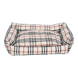 Cross Plaid Khaki 25" Dog Cat Bed