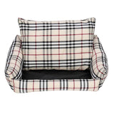 Cross Plaid Khaki 22" Dog Cat Bed