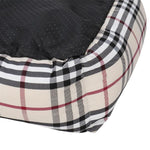 Cross Plaid Khaki 25" Dog Cat Bed