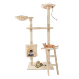 Solid Beige 60" Sisal Rope Cat Climb Tower