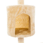 Solid Beige 60" Sisal Rope Cat Climb Tower