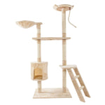 Solid Beige 60" Sisal Rope Cat Climb Tower