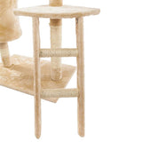 Solid Beige 60" Sisal Rope Cat Climb Tower