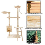 Solid Beige 60" Sisal Rope Cat Climb Tower