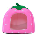 Pink Strawberry Soft Cotton Pet Yurt