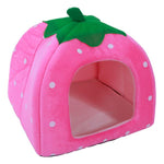 Pink Strawberry Soft Cotton Pet Yurt