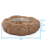 Hobbyzoo Brown 61cm Dog Cat Soft Plush Calming Bed