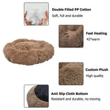 Hobbyzoo Brown 61cm Dog Cat Soft Plush Calming Bed