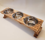 AY Elevated 3 Bowl Dog Feeding Station - Large