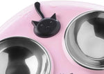 Pink Hunter Moulins Melamine Cat Feeding Bar