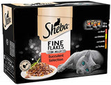 Sheba Fine Flakes in Jelly - Succulent Selection - Adult Cat 48 x 85g Pack