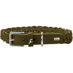 Olive Green Hunter Solid Education Special Leather Dog Collar