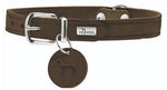 Hunter Aalborg Olive Green Leather Dog Collar & Keyring