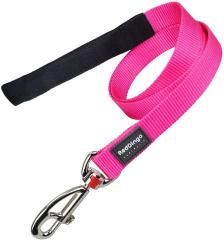 Red Dingo Plain Hot Pink Dog Lead