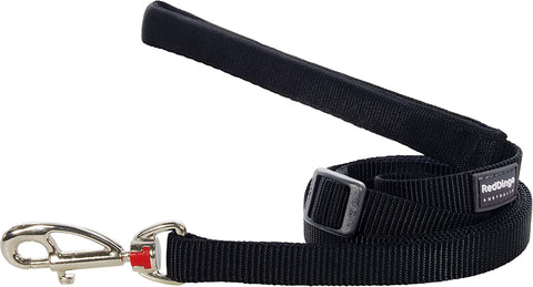 Red Dingo Adjustable Plain Black Dog Lead