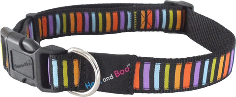 Hem & Boo Block Stripes Design Dog Collar