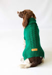 Green Jazz Cableknit Dog Jumper