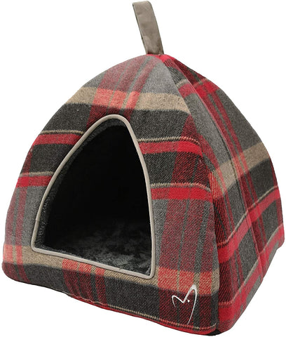 Gor Pets Red Check 40cm Camden Pyramid Bed