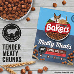 Bakers Meaty Meals Small Dry Dog Food Beef, 4 x 1kg