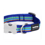 Red Dingo Dark Blue Stripes Dog Collar