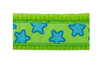 Red Dingo Lime Green Star Dog Collar - Medium