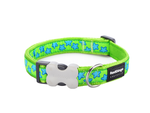 Red Dingo Lime Green Star Dog Collar - Medium