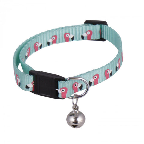 MOP Printed Flamingo Collar with bell for Cats