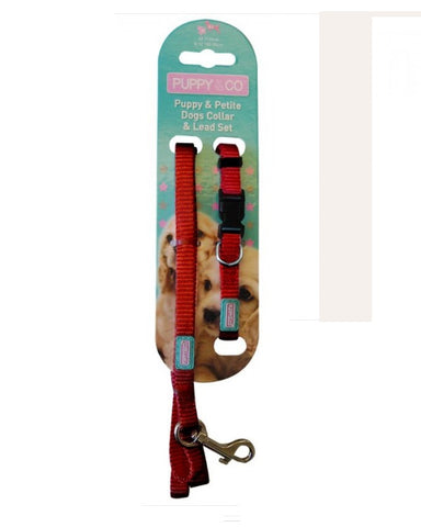 Puppy & Co Red Puppy Collar & Lead Set