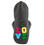 Bowl&Bone Graphite LOVE Dog Hoodie