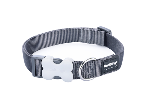 Red Dingo Plain Grey Dog Collar