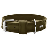 Hunter Aalborg Rustica Olive Green Leather Dog Collar