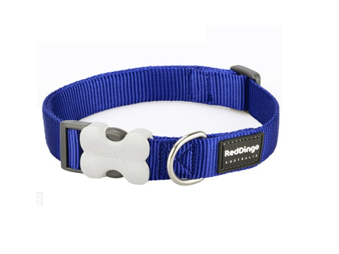 Red Dingo Plain Dark Blue Dog Collar